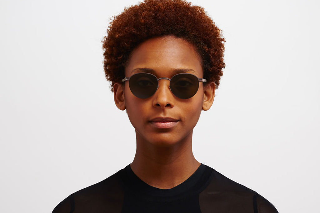 MYKITA - Carlo Sunglasses Mocca/Dark Sand with Raw Green Solid Lenses