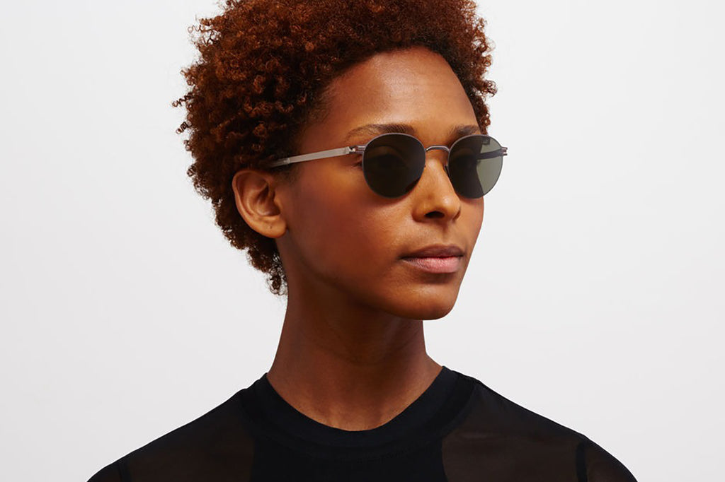 MYKITA - Carlo Sunglasses Mocca/Dark Sand with Raw Green Solid Lenses