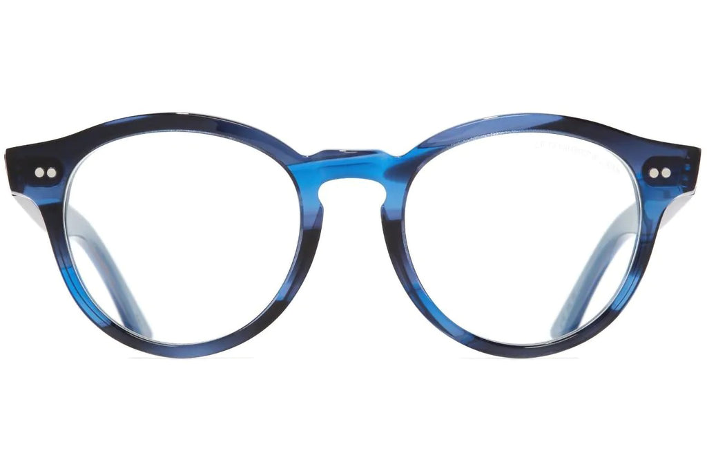 Cutler & Gross - 1378 (Small) Eyeglasses Striped Blue Havana on Powder Blue