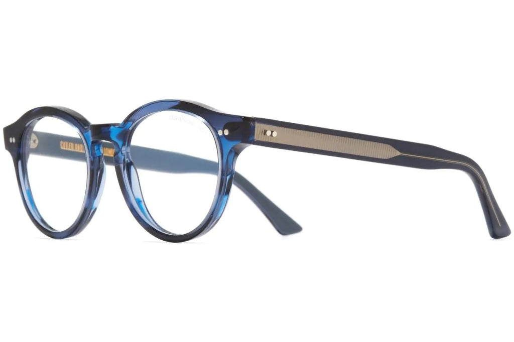 Cutler & Gross - 1378 (Small) Eyeglasses Striped Blue Havana on Powder Blue