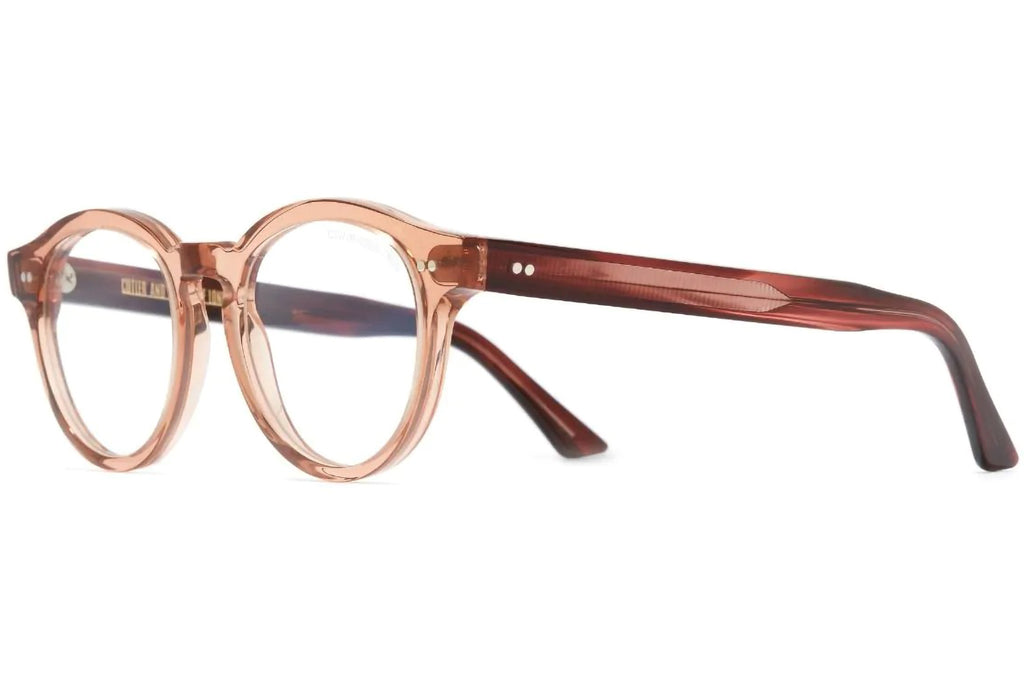 Cutler & Gross - 1378 (Small) Eyeglasses Crystal Peach on Striped Brown