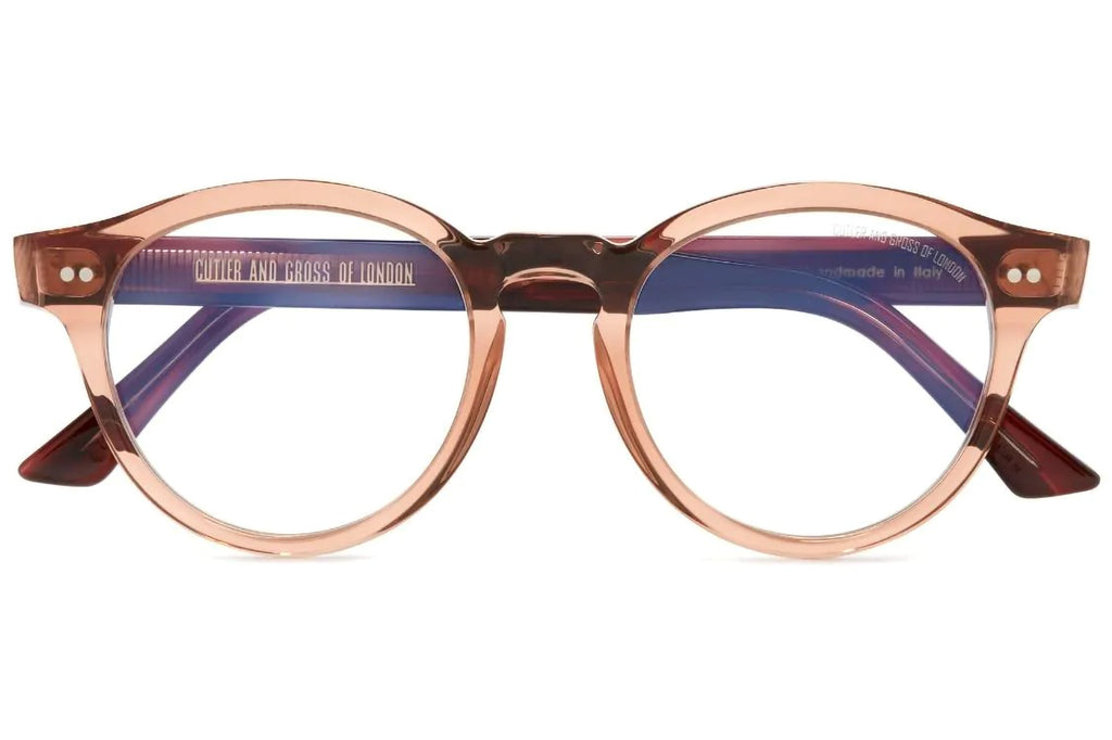 Cutler & Gross - 1378 (Small) Eyeglasses Crystal Peach on Striped Brown