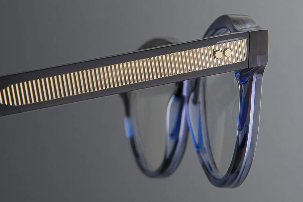 Cutler & Gross - 1378 (Small) Eyeglasses Striped Blue Havana on Powder Blue