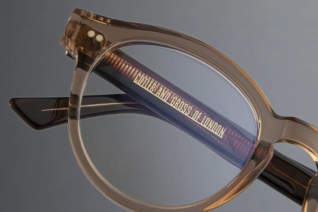 Cutler & Gross - 1378 (Small) Eyeglasses Crystal Peach on Striped Brown