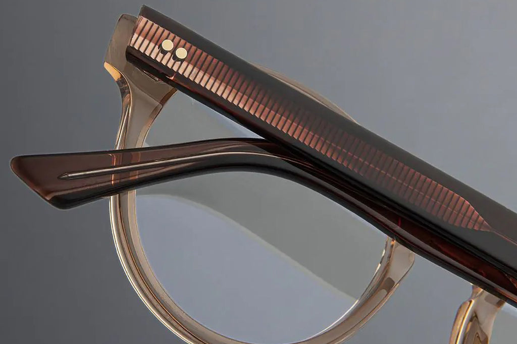 Cutler & Gross - 1378 (Small) Eyeglasses Crystal Peach on Striped Brown