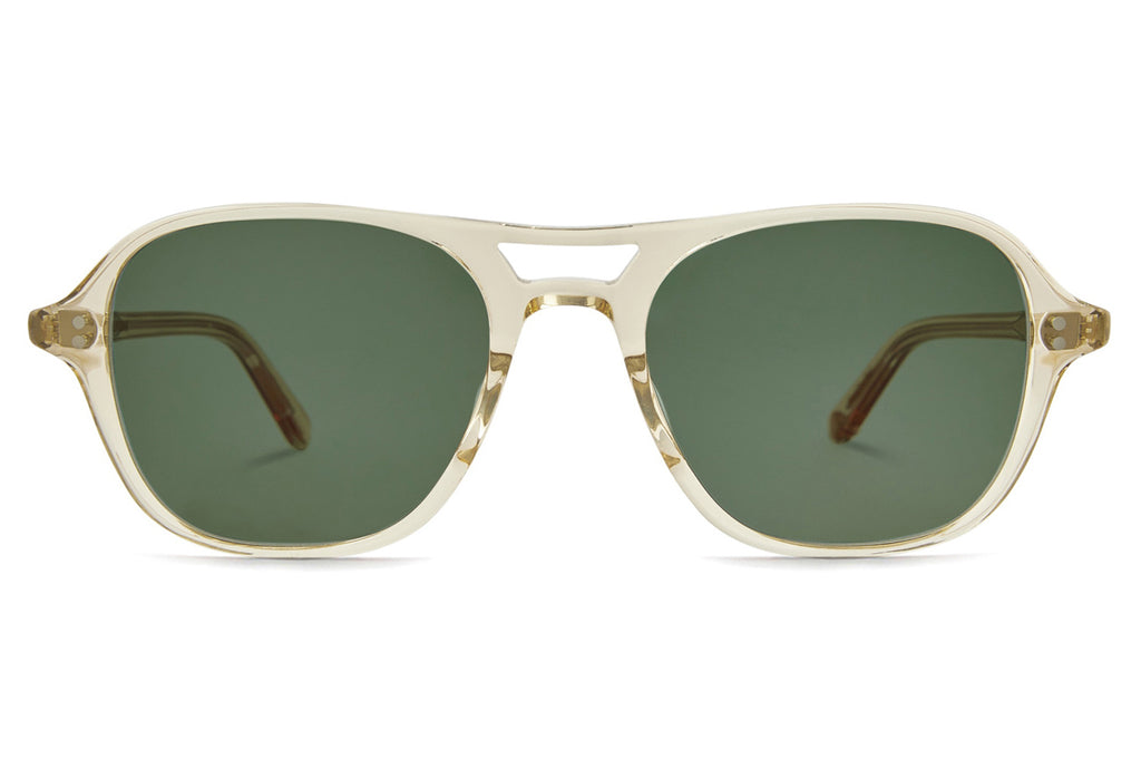 Garrett Leight - Doc Sunglasses Champagne with Semi-Flat Emerald Lenses