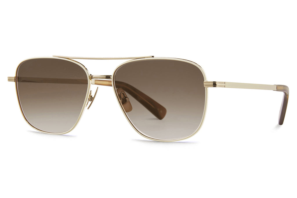 Garrett Leight - El Capitan Sunglasses Phosphorous-Spotted Brown Shell with Semi-Flat Sepia Gradient