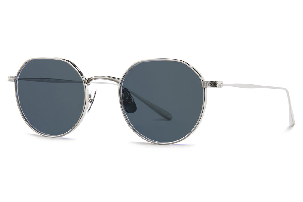 Garrett Leight - Eureka M Sunglasses Silver with Pure Adriatic Blue Lenses