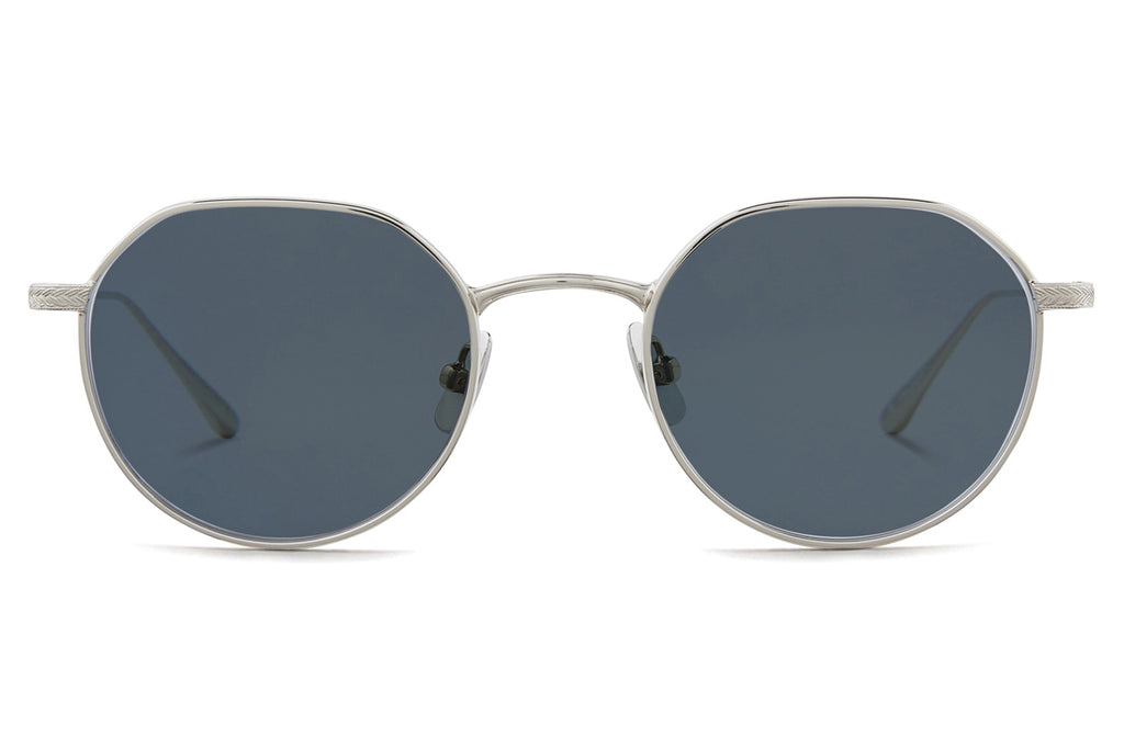 Garrett Leight - Eureka M Sunglasses Silver with Pure Adriatic Blue Lenses