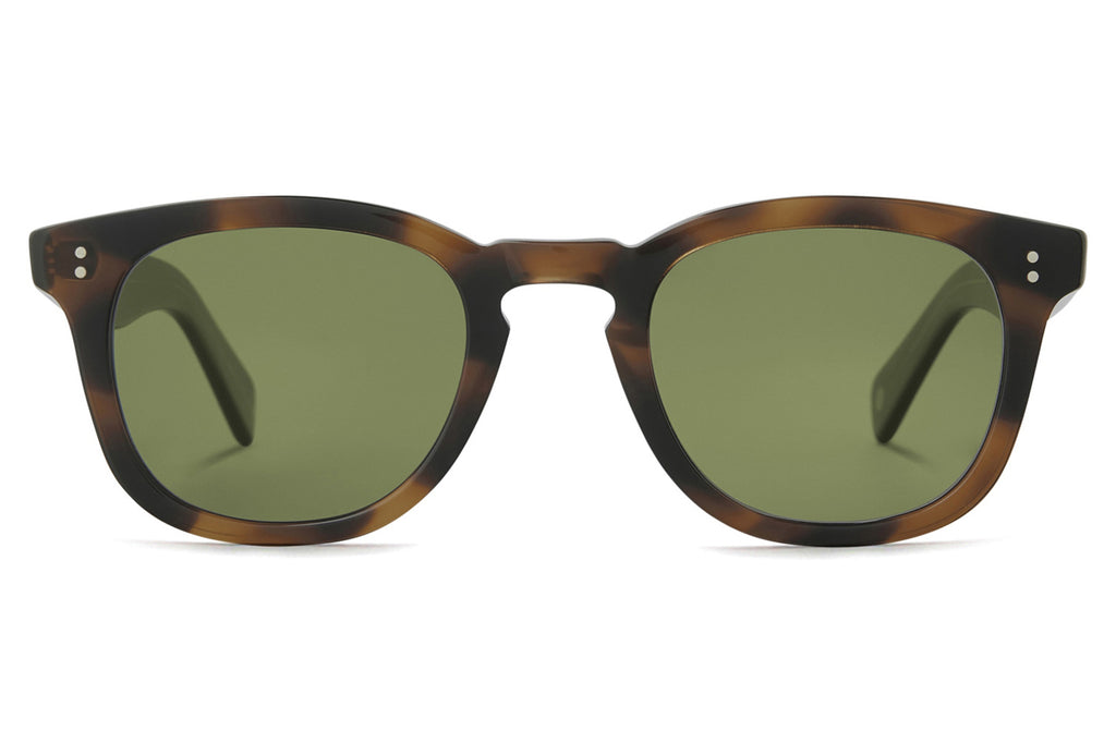 Garrett Leight - Kinney II Sunglasses Spotted Brown Shell with Semi-Flat Pure Green Polar Lenses