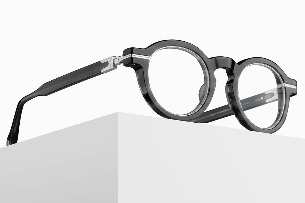 Matsuda - M2050 Eyeglasses Black Stripe - Brushed Silver