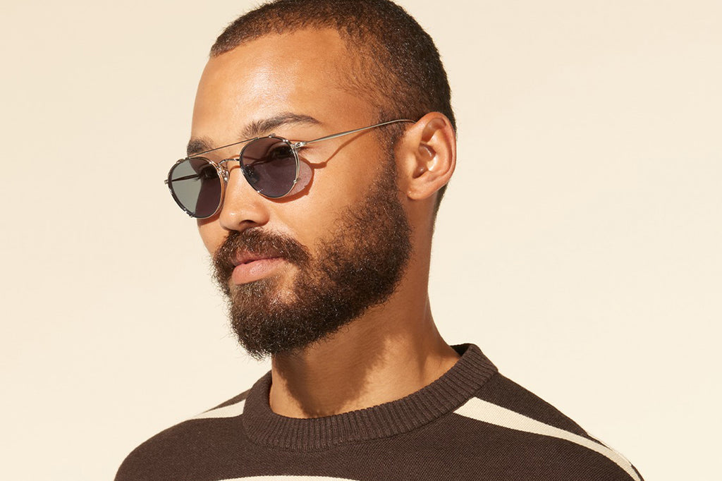 Garrett Leight - William Clip On Shades Silver with H20 Lenses