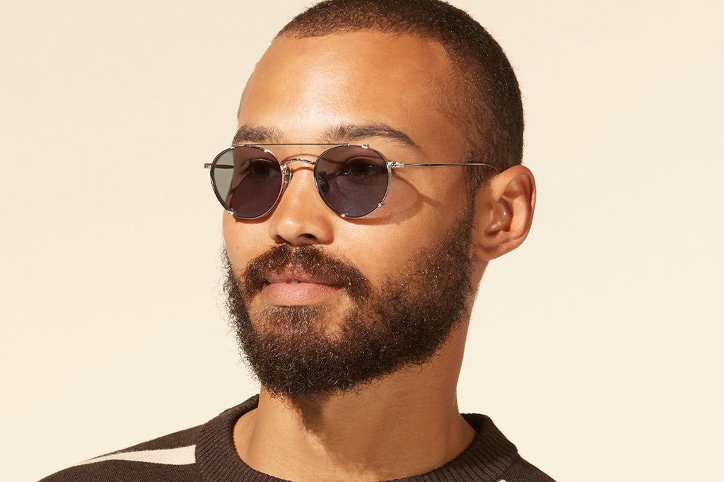 Garrett Leight - William Clip On Shades Silver with H20 Lenses