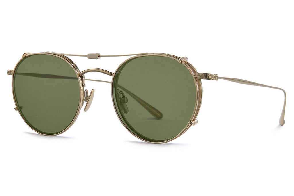 Garrett Leight - Wilson Clip On Shades Gold with Emerald Lenses