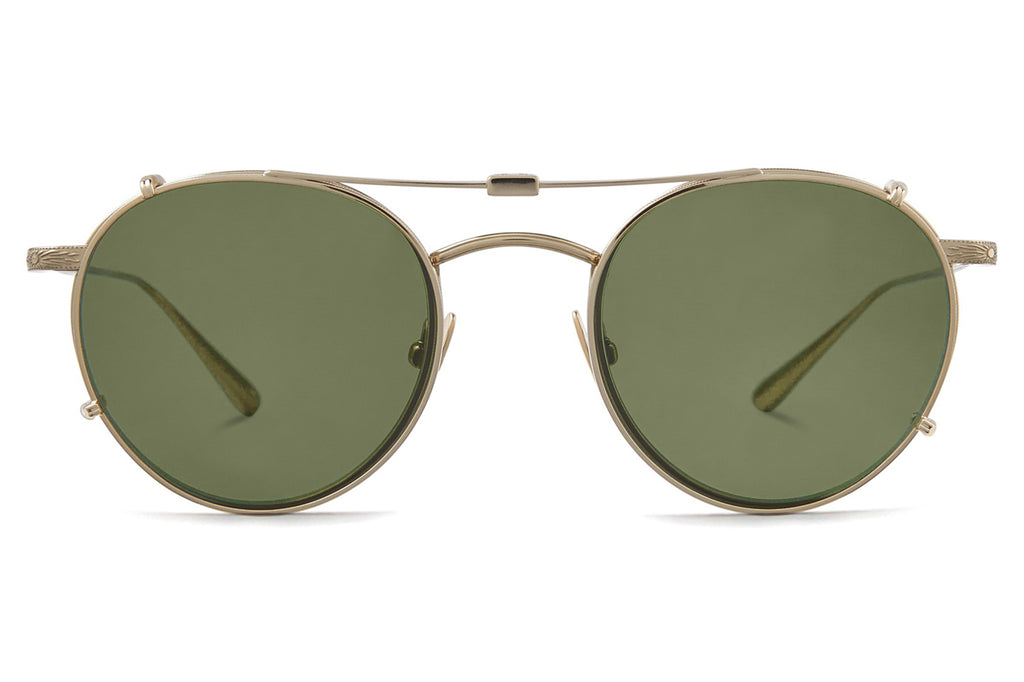 Garrett Leight - Wilson Clip On Shades Gold with Emerald Lenses