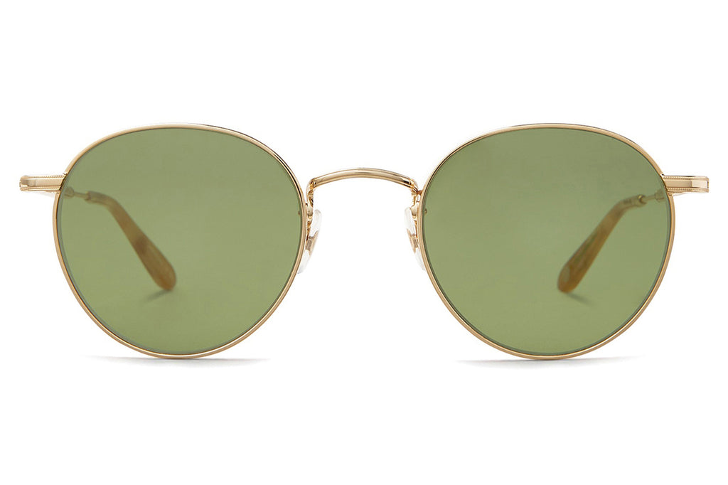 Garrett Leight - Wilson M Sunglasses Gold-Ember Tortoise with Semi-Flat Pure Green Lenses