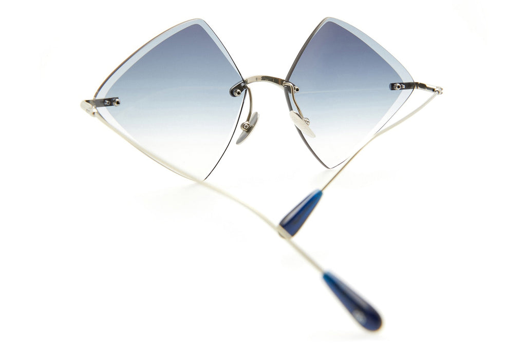 Kaleos Eyehunters - Monroe Sunglasses Silver with Blue Lenses