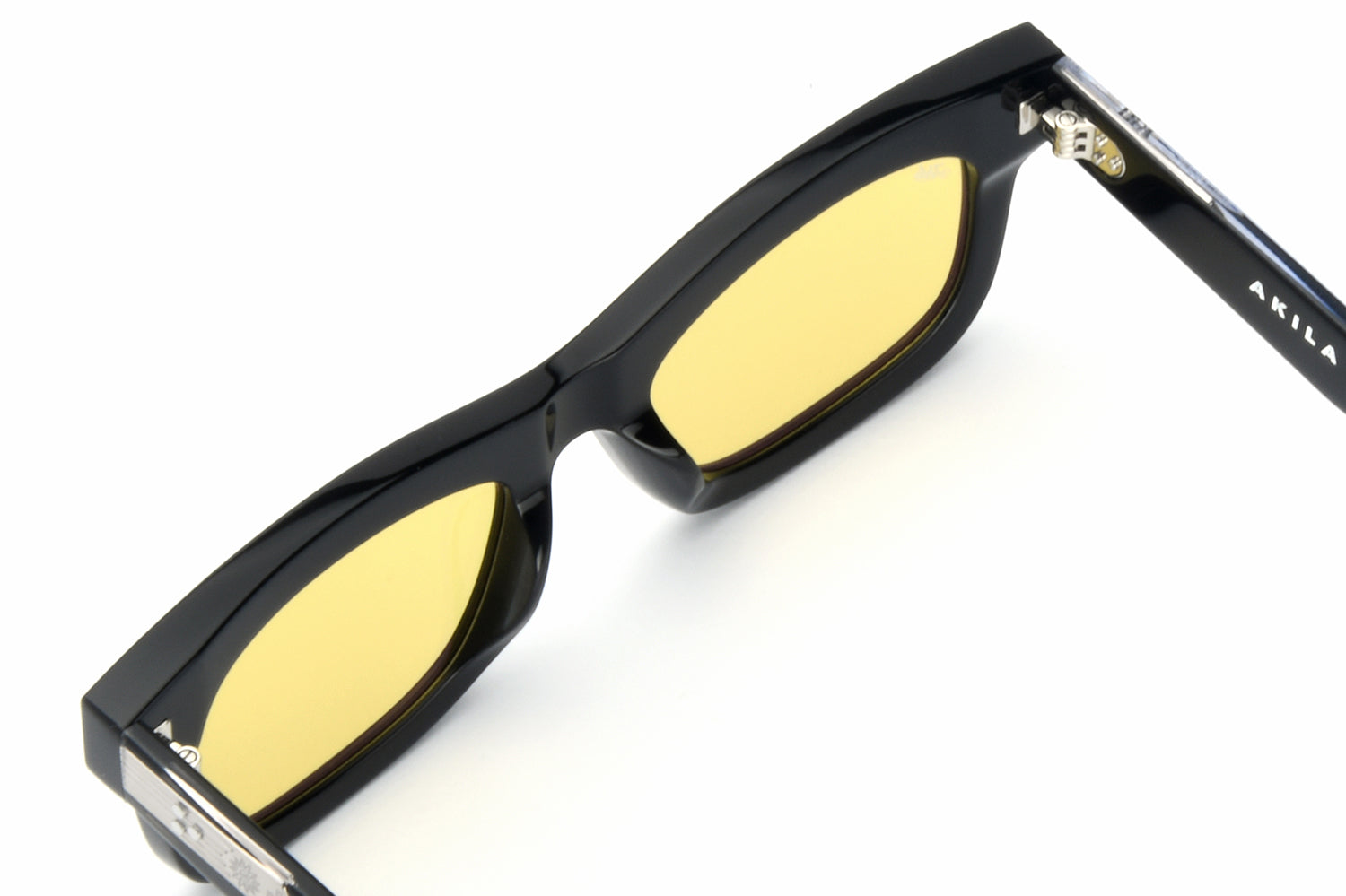 AKILA Eyewear Jubilee Sunglasses Specs Collective Black w Yellow Lenses