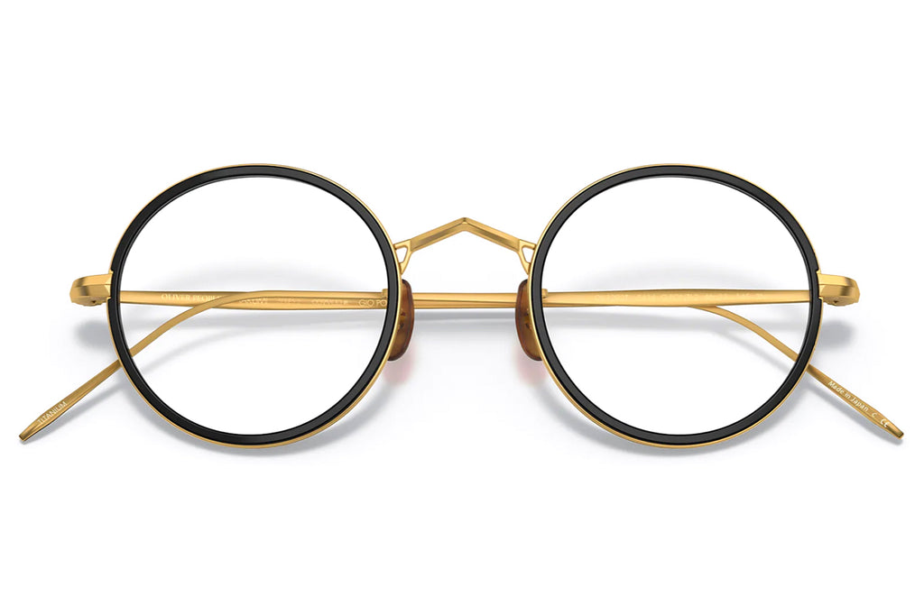 Oliver Peoples | G. Ponti-2 (OV1292T) Eyeglasses Brushed Brass-Black with Brown Lenses