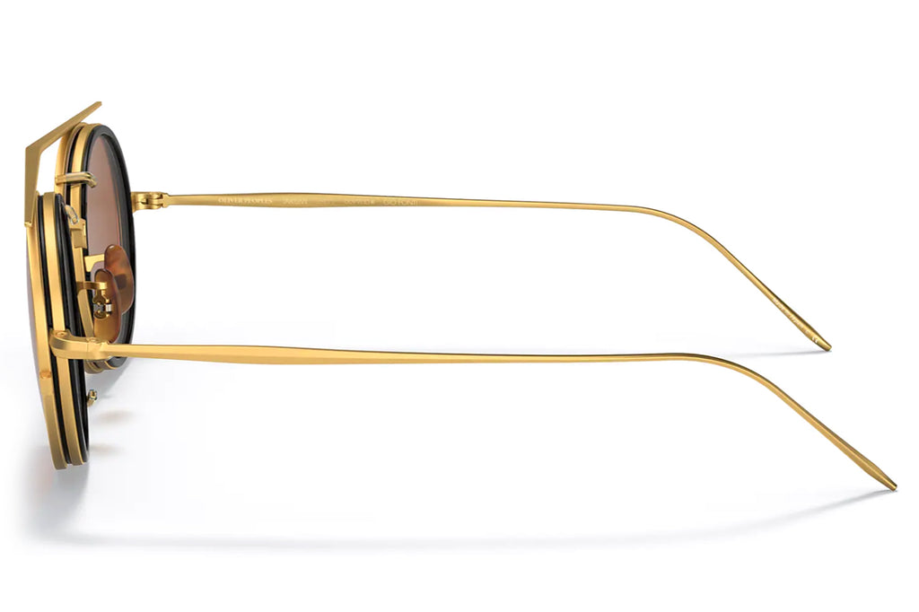 Oliver Peoples | G. Ponti-2 (OV1292T) Eyeglasses Brushed Brass-Black with Brown Lenses