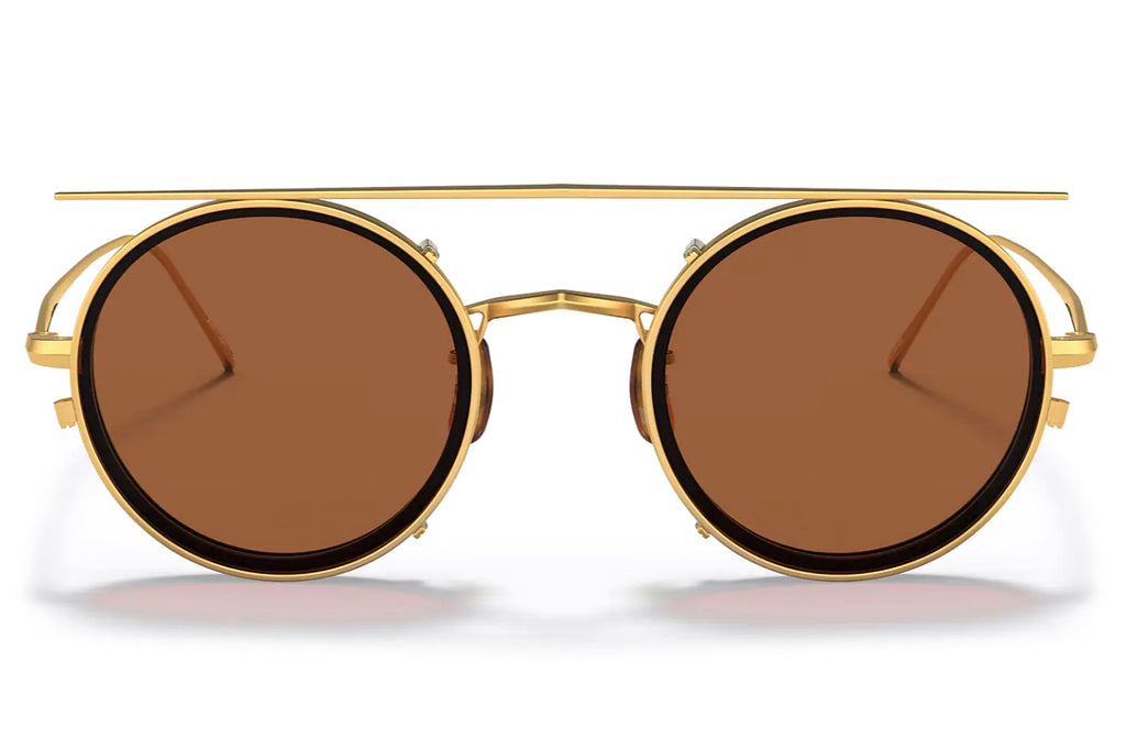 Oliver Peoples | G. Ponti-2 (OV1292T) Eyeglasses Brushed Brass-Black with Brown Lenses