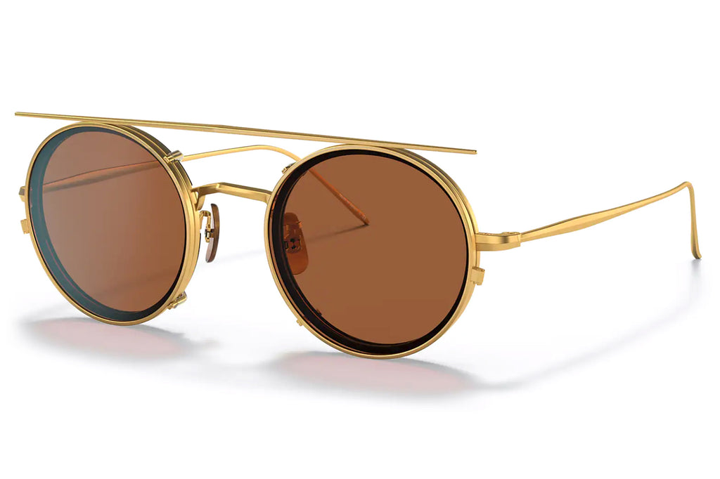 Oliver Peoples | G. Ponti-2 (OV1292T) Eyeglasses Brushed Brass-Black with Brown Lenses