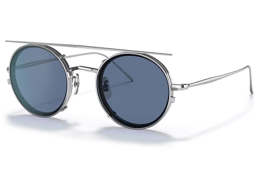 Oliver Peoples | G. Ponti-2 (OV1292T) Eyeglasses Brushed Chrome-G.P Blue Tortoise with Blue Lenses