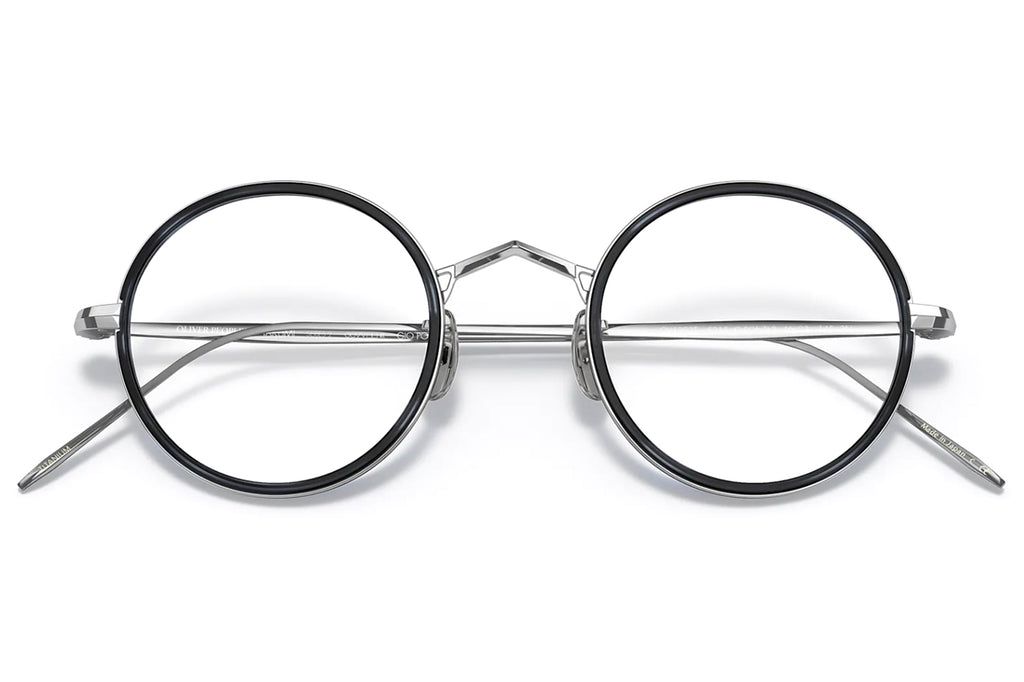 Oliver Peoples | G. Ponti-2 (OV1292T) Eyeglasses Brushed Chrome-G.P Blue Tortoise with Blue Lenses