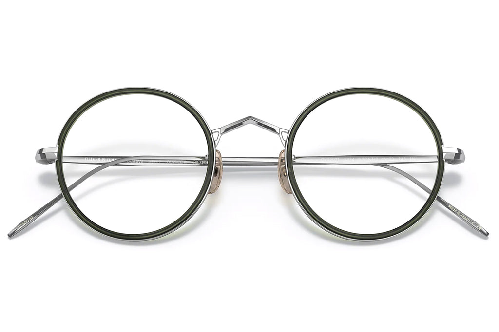 Oliver Peoples | G. Ponti-2 (OV1292T) Eyeglasses Brushed Chrome-Washed Sage with Mustard Lenses